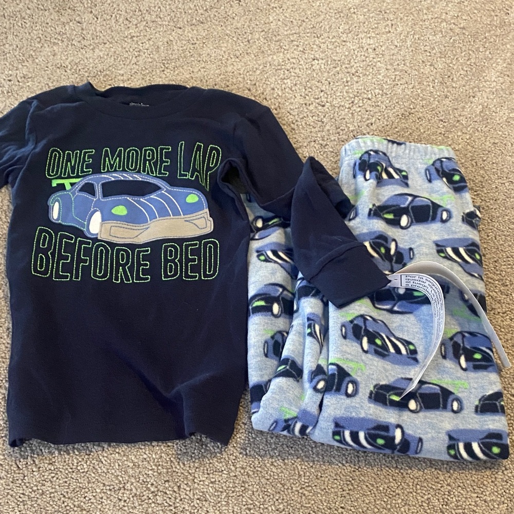 Carter's Navy and Gray Car Pajama Set